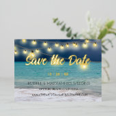 Strand Ocean Thema Save The Date Folie Uitnodiging (Staand Voorkant)