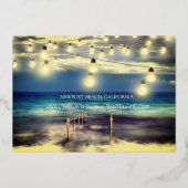 Strand Ocean Thema Save The Date Folie Uitnodiging (Achterkant)