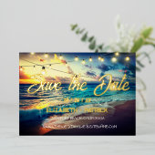 Strand Ocean Thema Save The Date Folie Uitnodiging (Staand Voorkant)