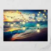 Strand Ocean Thema Save The Date Folie Uitnodiging (Achterkant)