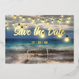 Strand Ocean Thema Save The Date Folie Uitnodiging