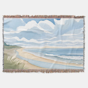 Strand Oever Wandel   Kust Oceaan Aquarel Deken