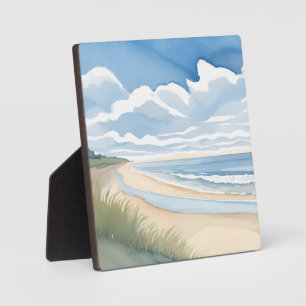 Strand Oever Wandel Kust Oceaan Aquarel Fotoplaat