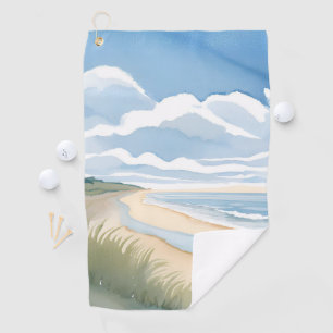Strand Oever Wandel Kust Oceaan Aquarel Golfhanddoek