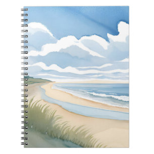 Strand Oever Wandel Kust Oceaan Aquarel Notitieboek