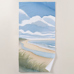 Strand Oever Wandel Kust Oceaan Aquarel Strandlaken