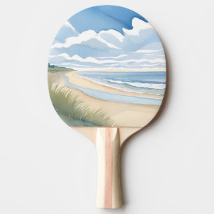Strand Oever Wandel Kust Oceaan Aquarel Tafeltennisbatje