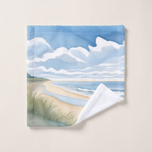 Strand Oever Wandel Kust Oceaan Aquarel Washandje