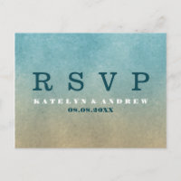 Strand Ombre Minimale bruiloft RSVP