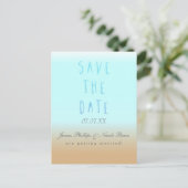Strand Ombre Moderne Waterverf Save The Date Aankondigingskaart (Staand voorkant)