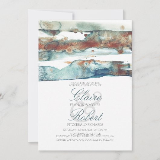  strand onderwater Waterverf Splash Wedding Kaart (Voorkant)