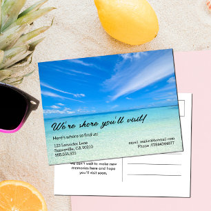 Strand Ontmoet de buren of vertel vrienden briefka Briefkaart