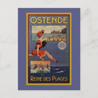  strand Oostende Summer zwemt schoonheid Briefkaart