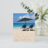 strand op Barbados Briefkaart (Staand voorkant)