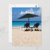 strand op Barbados Briefkaart (Voorkant / Achterkant)