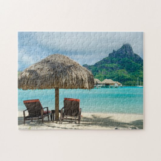 strand op Bora Bora jigzaag puzzel (Horizontaal)