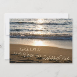 strand op Sunset Wedding Vow Renewal Uitnodigingen