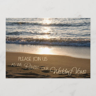 strand op Sunset Wedding Vow Renewal Uitnodigingen