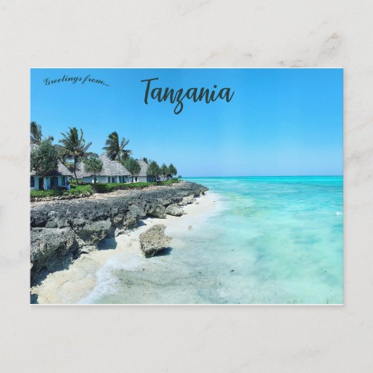 strand op Zanzibar Tanzania Briefkaart (Voorkant)