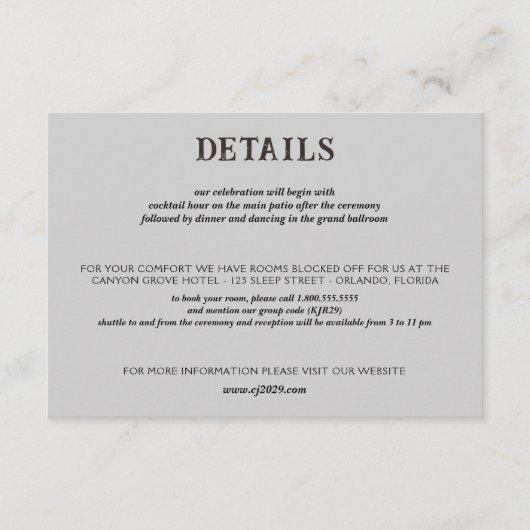 Strand Paar Bruiloft Informatiekaartje (Voorkant)