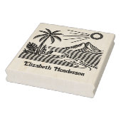 Strand Palm Boomberg Bibliotheek Boek Naam Rubberstempel (Stempel)