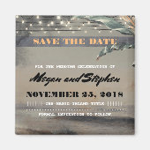 Strand Palm String Lights  Save the Date Magneet (Voorkant)
