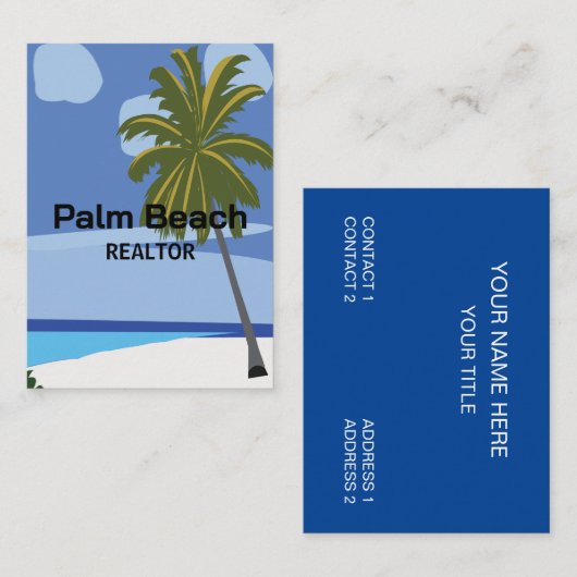 Strand Palm Tree Realtor Beach Visitekaartje (Voorkant / Achterkant)