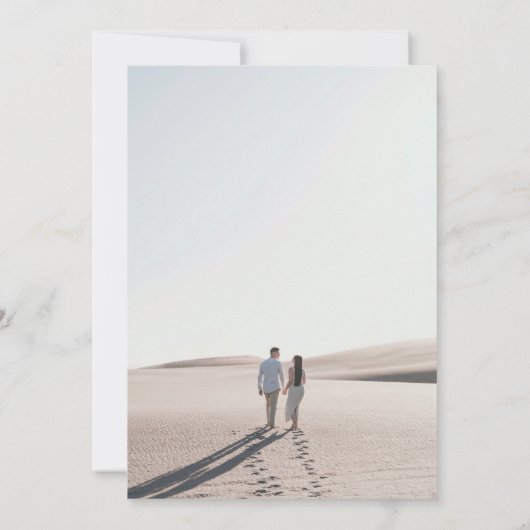 Strand Palm Tree Tropische bestemming Bruiloft Save The Date (Achterkant)
