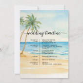 Strand Palm Tree Trouwtas Letter & Tijdlijn Kaart (Achterkant)