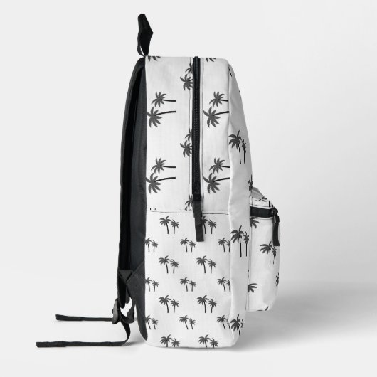 Strand Palm Tree Zwart Wit Surfer Bedrukte Rugzak (Links)