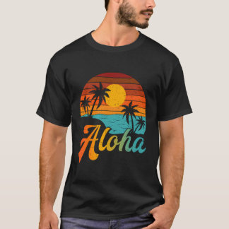  Strand Palm Trees Aloha Hawaii Familie Vacat T-shirt