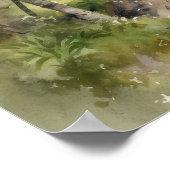 Strand Palm Trees Waterverf Art Print Poster (Hoek)