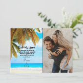 Strand Palmboom Ocean Bestemming  Bedankkaart (Staand voorkant)