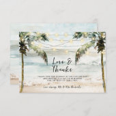 Strand palmen liefde en bedankt tropisch (Voorkant / Achterkant)