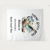 Strand parel oester zee schelp iriserende glam fee wandkleed (Voorkant (horizontaal))