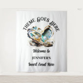 Strand parel oester zee schelp iriserende glam fee wandkleed (Voorkant)