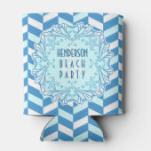 Strand Party Art Deco Shell en visgraat Custom Blikjeskoeler (Achterkant)