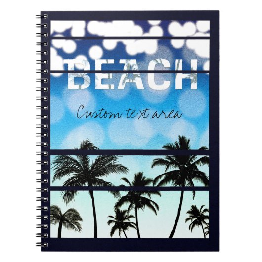 Strand Party Palm Trees Tropical Journal Notitieboek (Voorkant)