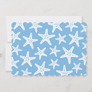 Strand Party Zeester Patroon Blauw Kaart