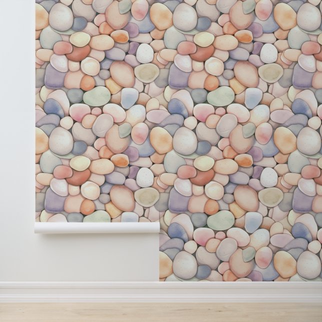 Strand Pebble Tekening Behang (Applicatie)