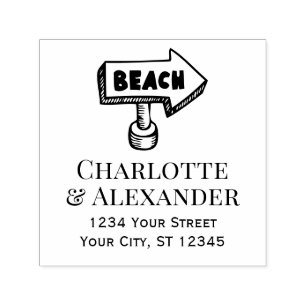 Strand pijl richting bord stel retouradres  zelfinktende stempel
