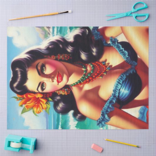 strand Pin-up schilderij Tissuepapier (Craft)