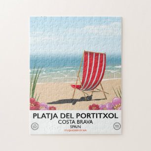 Strand Platja del Portitxol, Costa Brava, Spanje Legpuzzel