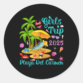 Strand Playa Del Carmen Mexico Zomer Meisjesreis 2 Ronde Sticker