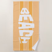 Strand Please Peachy Roze Gestreepte Strandlaken (Voorkant)