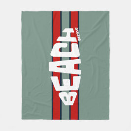 Strand Please stoffig blauw en rood Fleece Deken