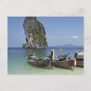 strand Poda eiland Thailand, lange staarten voor d Briefkaart
