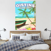  strand poster Oistins Barbados Canvas Afdruk (Insitu (Slaapkamer))