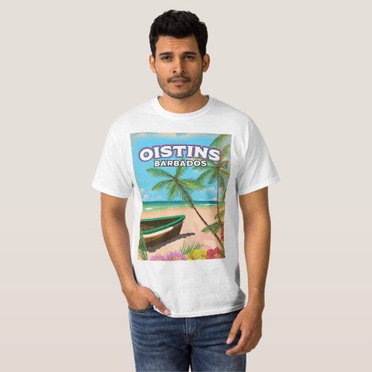 strand poster Oistins Barbados T-shirt (Voorkant volledig)