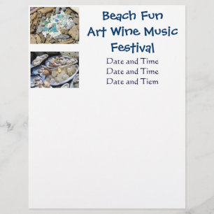 Strand Pret Art Wine Muziek Festival Flyers papier